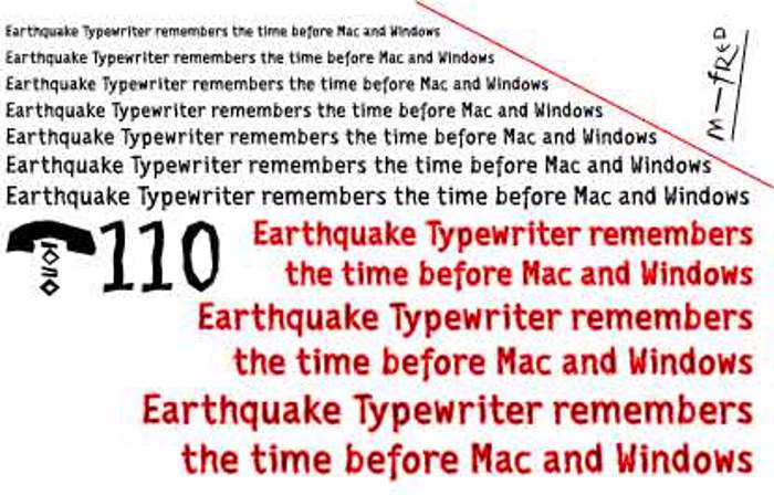 EarthquakeTypewriter Font poster