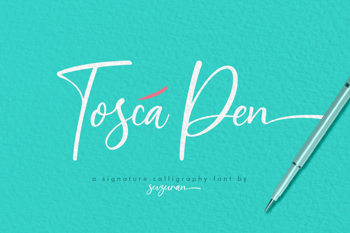 Tosca Pen Font poster