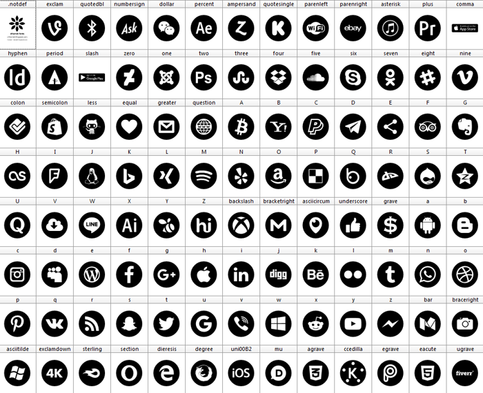 font 100 icons poster