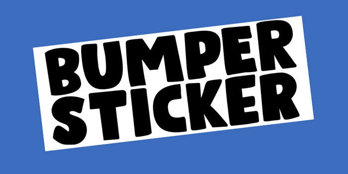 Bumper Sticker Font poster