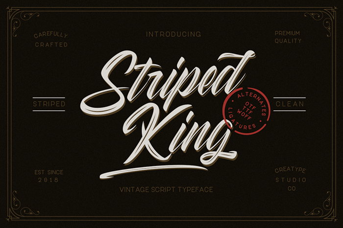 Striped King Clean Font poster