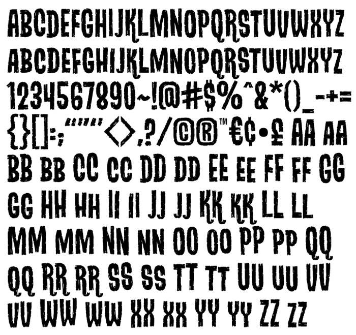 DracuFrankenWolf BB Font poster