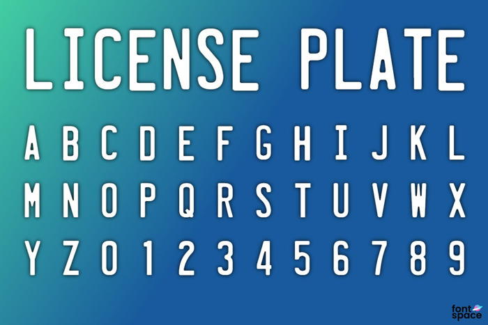 License Plate Font poster