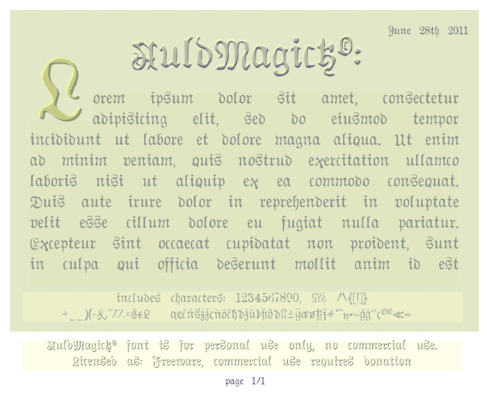 AuldMagick Font poster