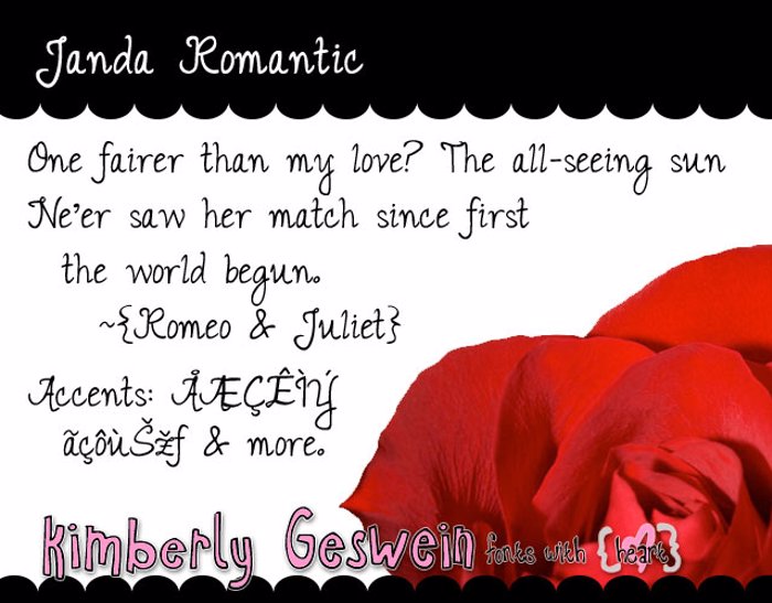 Janda Romantic Font poster