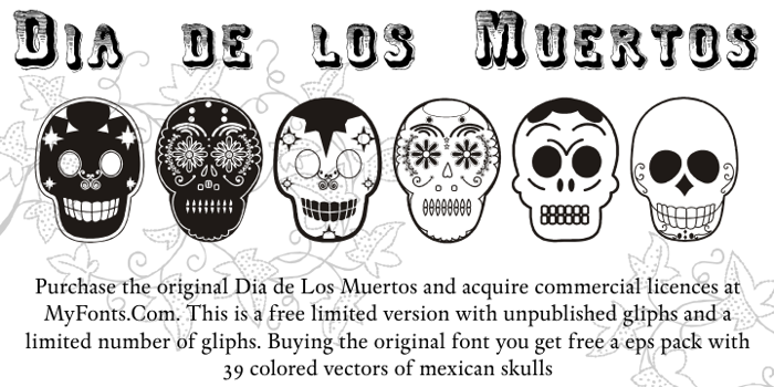 Dia de los Muertos Limited Free Font poster