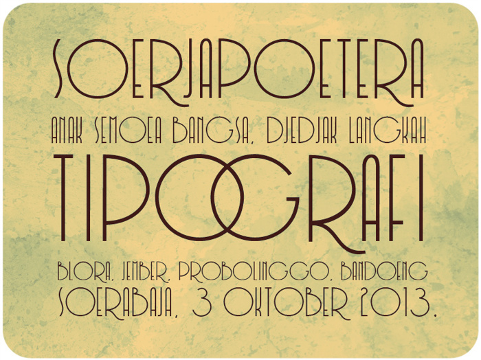 Soerjaputera Font poster