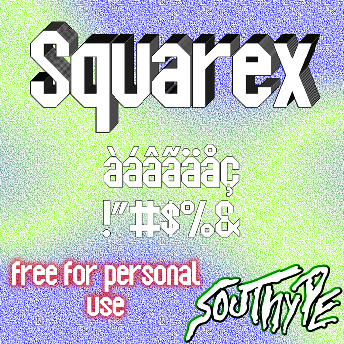 Squarex St Font poster