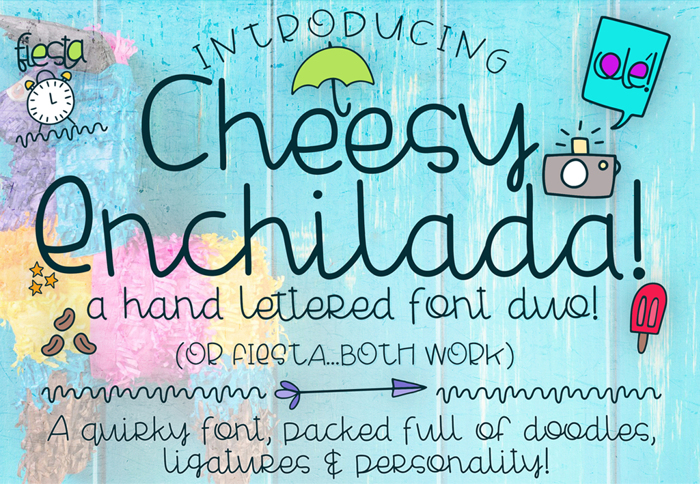 Cheesy Enchilada Doodles Font poster