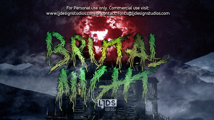 Brutal Night Font poster