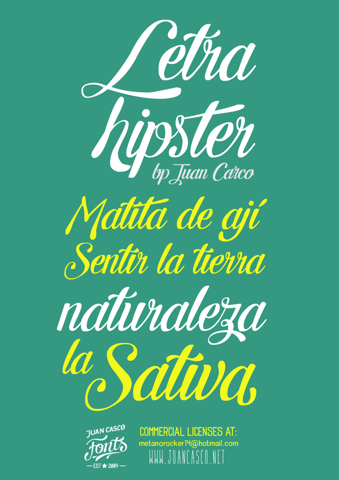 Letra Hipster Font poster