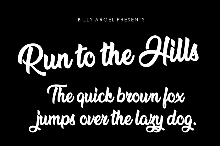 Run to the Hills Font poster