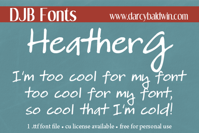 DJB HeatherG Font poster