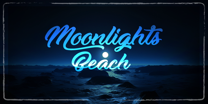 Moonlights on the Beach Font poster