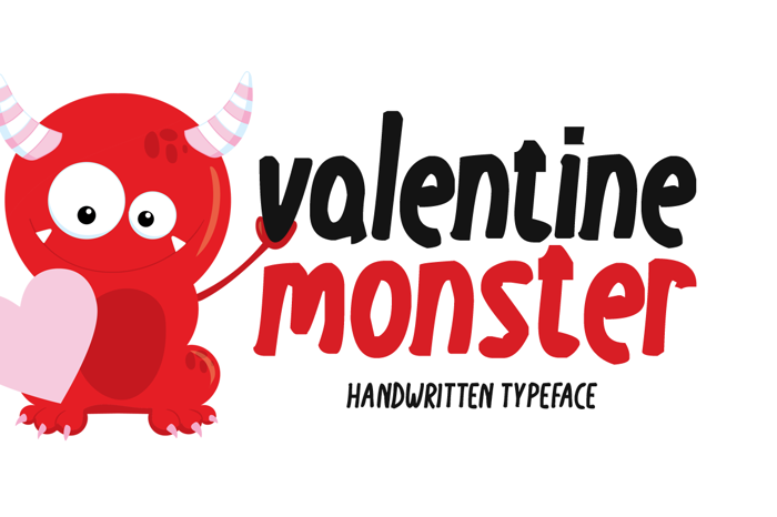 Valentine Monster Font poster