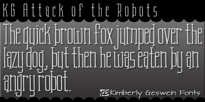 KG Attack of the Robots Font
