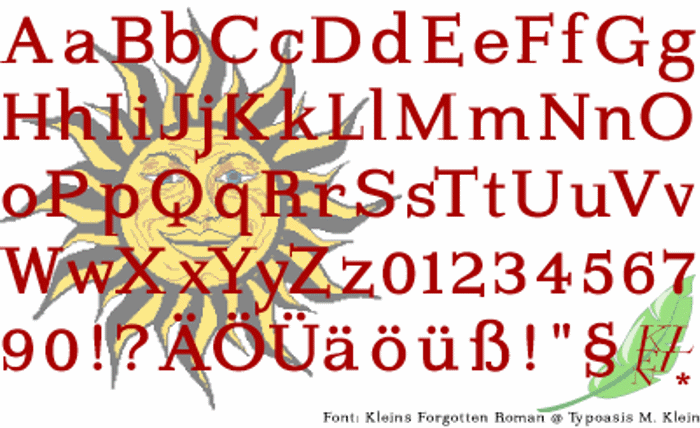 KleinsForgottenRoman Font poster
