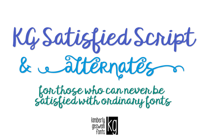 KG Satisfied Script Font poster