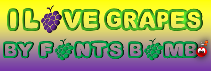 Fonts Bomb I love grapes poster