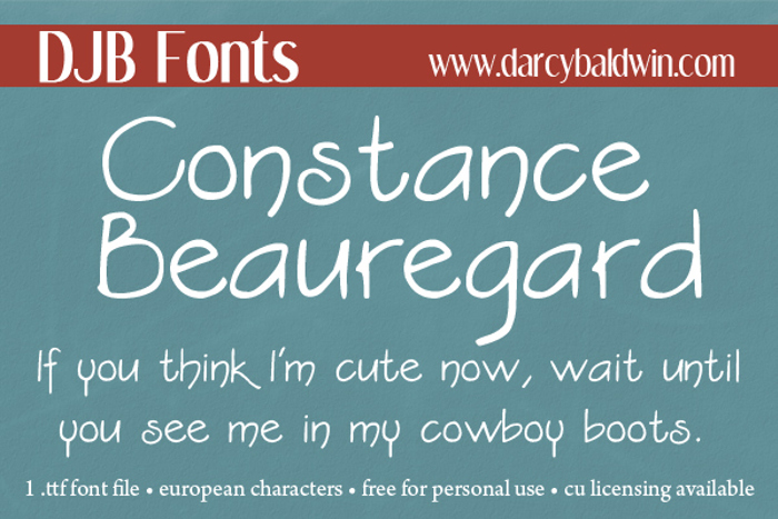DJB Constance Beauregard Font poster