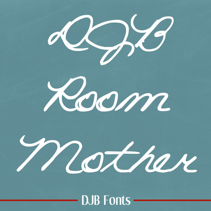 DJB ROOM MOTHER script Font poster
