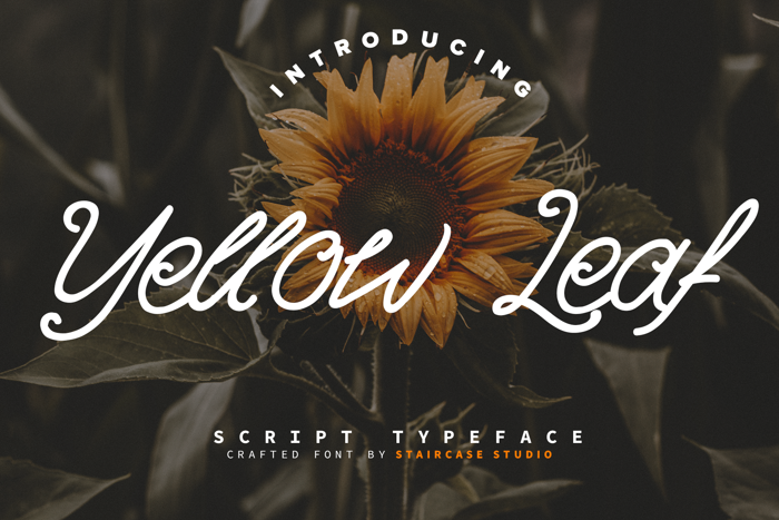 Yellow Leaf Font poster