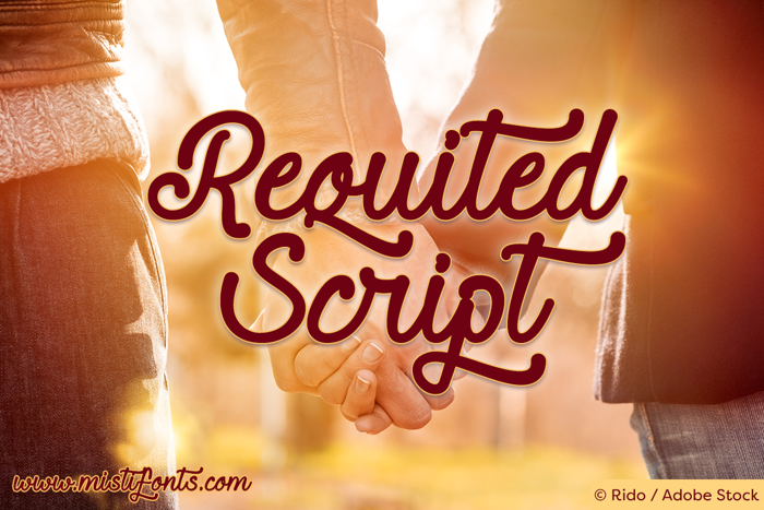 Requited Script Font poster