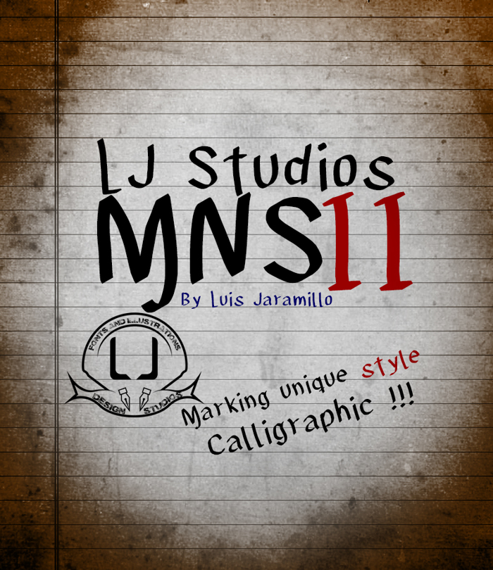 LJ Studios MNS 2 Font poster
