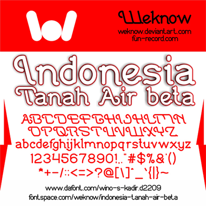 Indonesia Tanah Air Beta Font poster