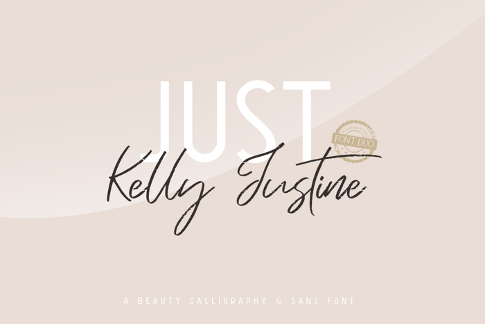 Just Kelly Justine Font poster