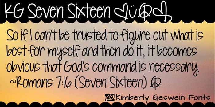 KG Seven Sixteen Font poster