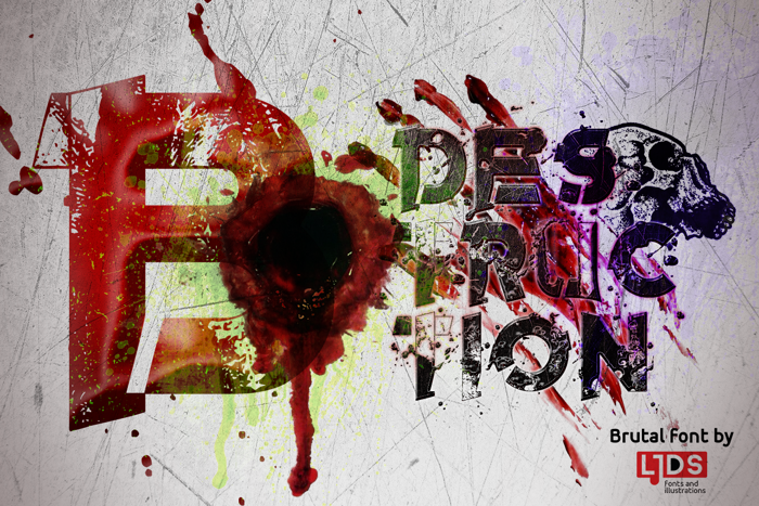 B Destruction Font poster
