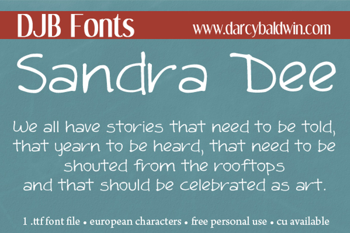 DJB Sandra Dee Font poster