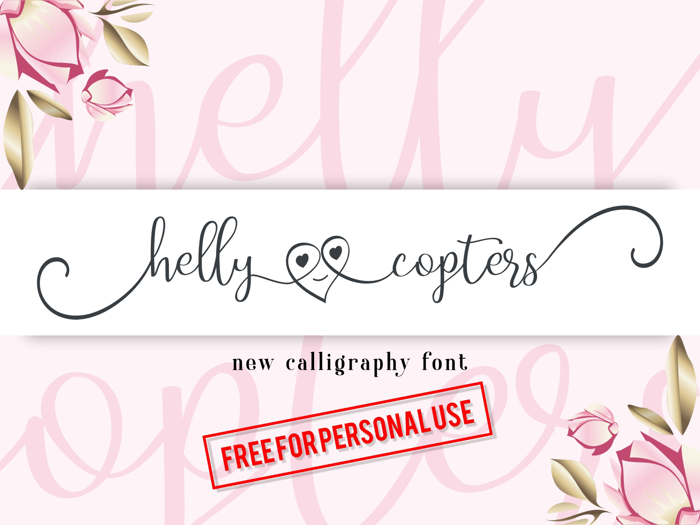 helly copters Font poster