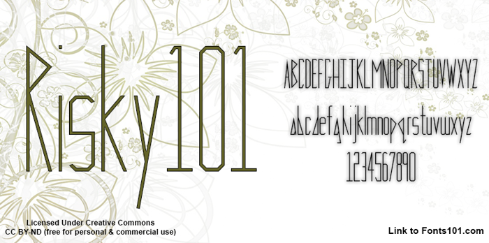 Risky 101 Font poster