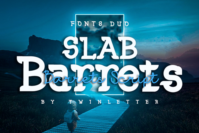 Slab Barrets Script Font poster