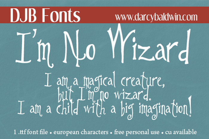 DJB Im No Wizard Font poster