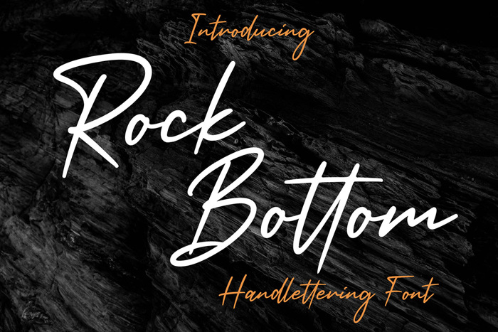 Rock Bottom Font poster