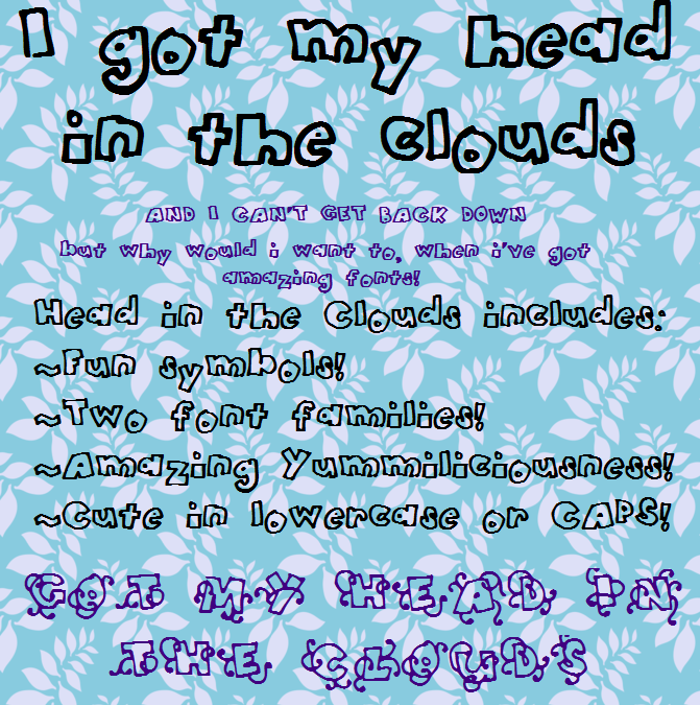 HeadintheClouds Font poster
