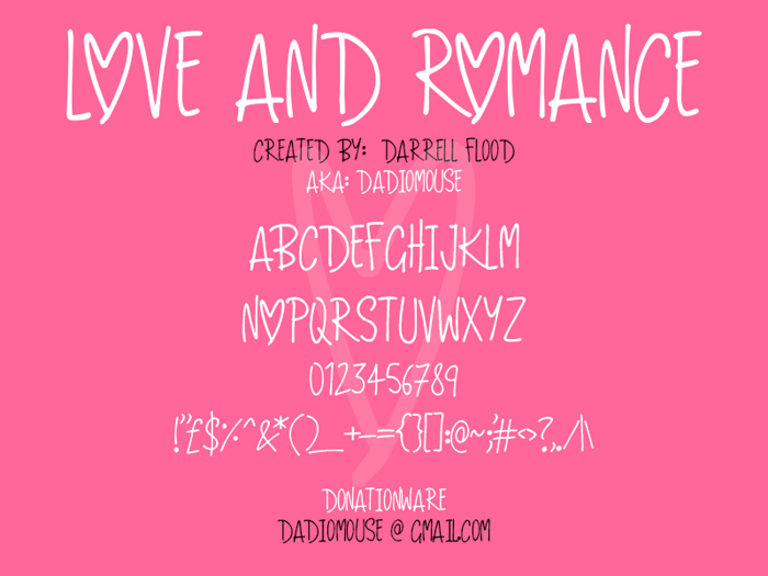 Love And Romance Font poster