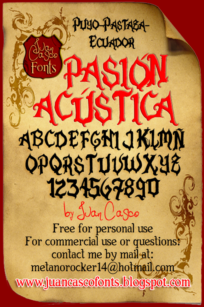 Pasión Acústica Font poster