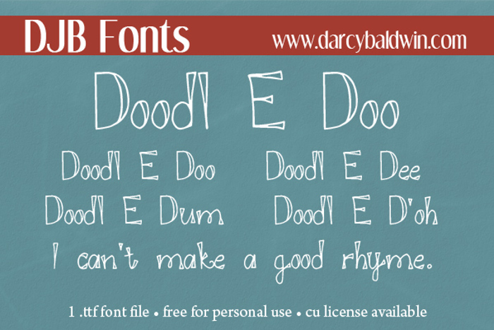 DJB DOODL E DOO Font poster