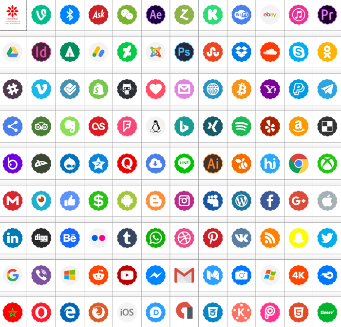 Font icons color poster