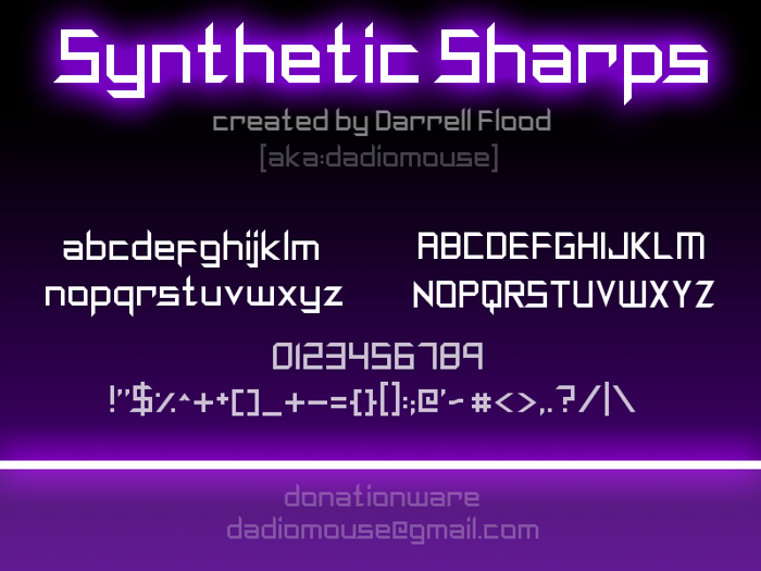 Synthetic Sharps Font poster