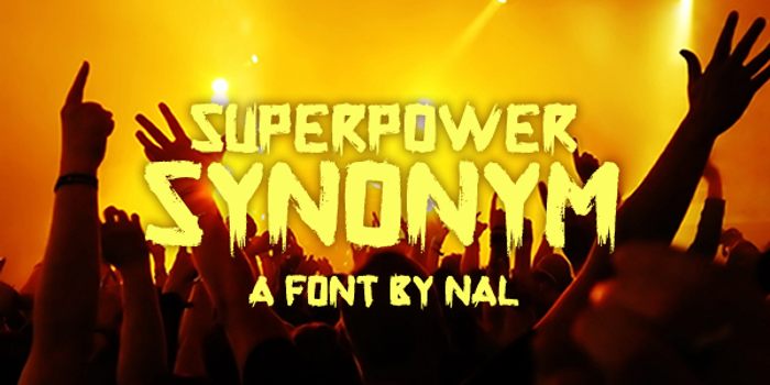 Superpower Synonym Font poster