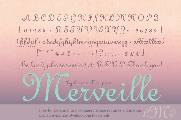 Merveille Font poster