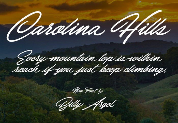 Carolina Hills Font poster