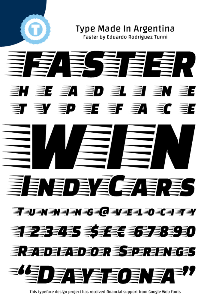 Faster One Font poster