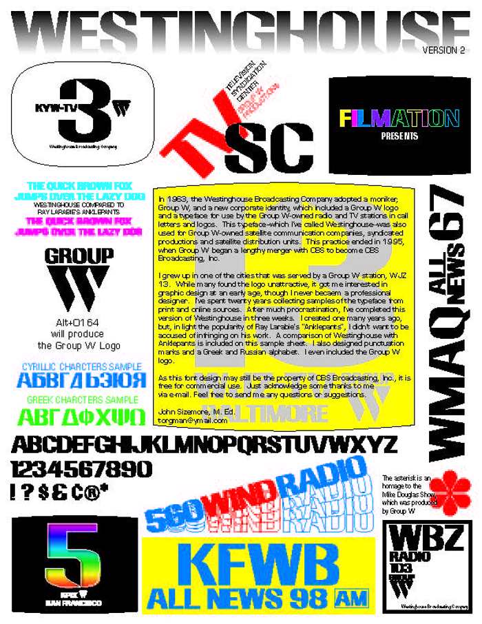 Westinghouse Font poster