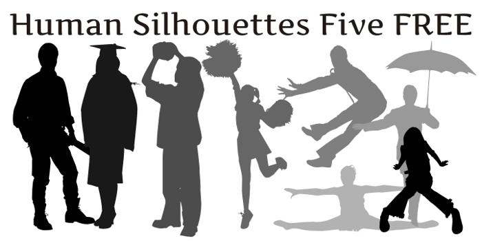Human Silhouettes Free Five Font poster